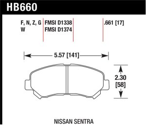 Nissan Maxima Brake Pad Set - Front - Hawk Performance - HPS Performance Street - `09-`10